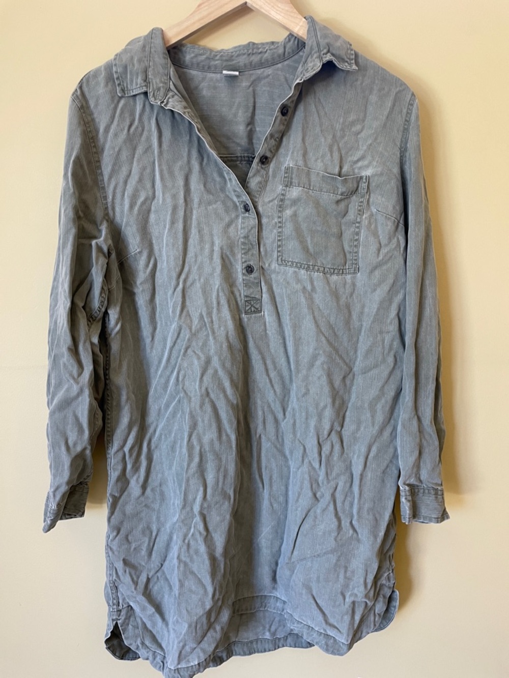 Casual Long Sleeve Button Pullover Shirt - Dress